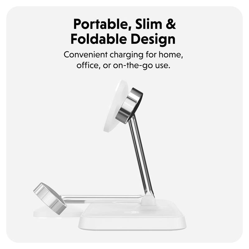 Hyper HyperJuice Qi2 4-in-1 Magnetic Charging Stand - White 