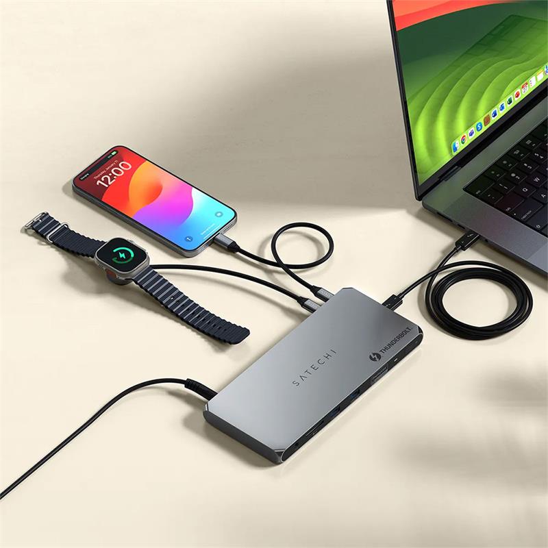 Satechi Thunderbolt 4 Docking Station with DisplayLink - Space Gray 