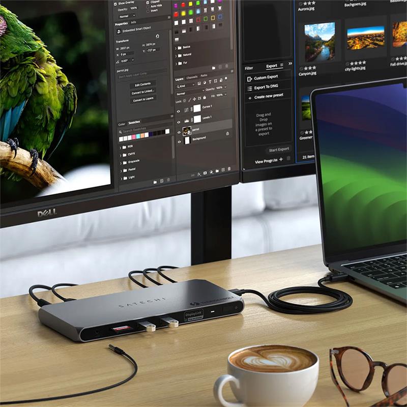 Satechi Thunderbolt 4 Docking Station with DisplayLink - Space Gray 
