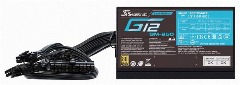 Seasonic G12 GOLD 850W, semi-modular 
