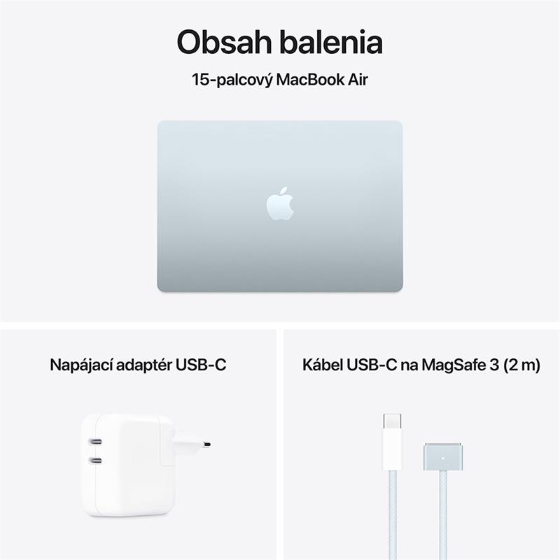MacBook Air 15" Apple M4 10C CPU 10C GPU 16GB 256GB Nebeský modrý SK 