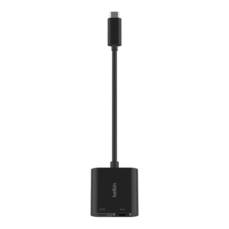 Belkin USB-C to Ethernet + 100W Charge Adapter - Black 