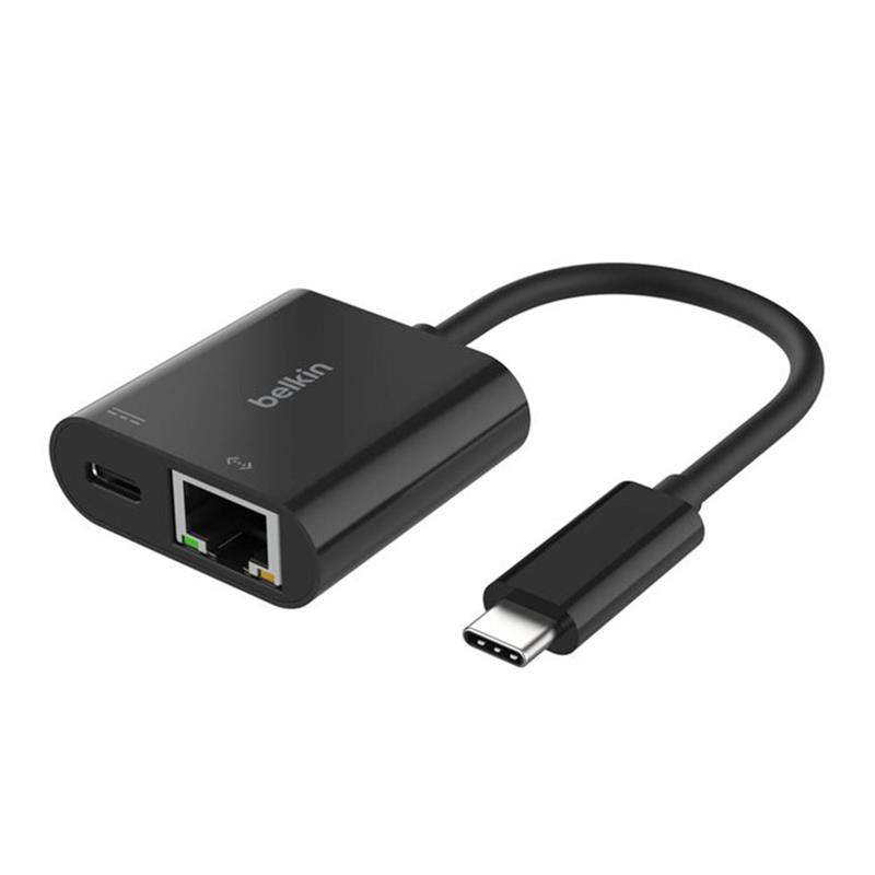 Belkin USB-C to Ethernet + 100W Charge Adapter - Black 
