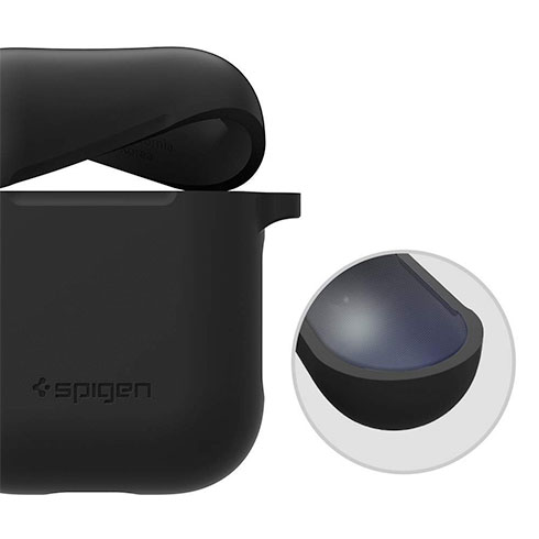 Spigen puzdro Silicone Case pre Apple Airpods 1&2 - Black 