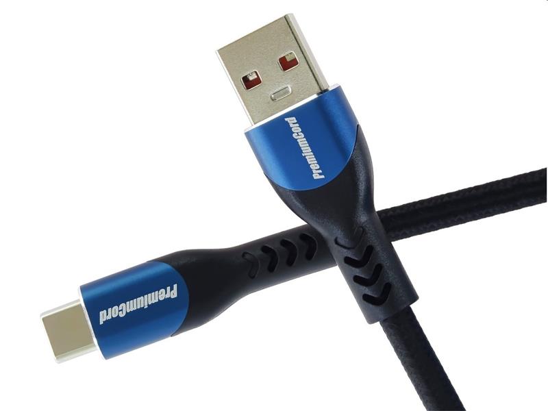 PremiumCord Kábel USB-C/M - USB 2.0 A/M, rýchle nabíjanie prúdom 5A, 0.5m 