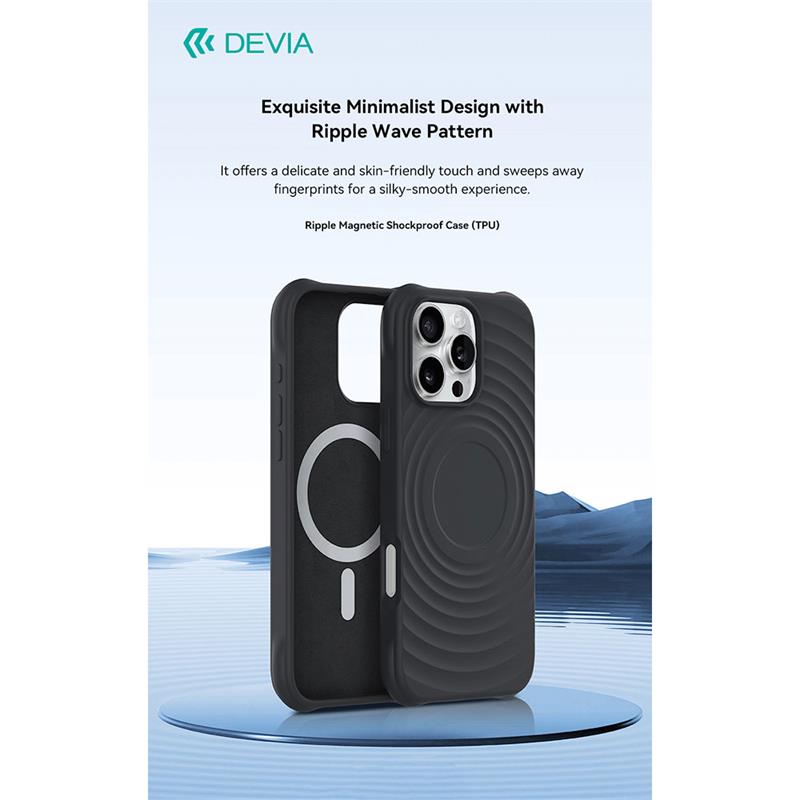 Devia kryt Ripple Magnetic Shockproof TPU Case pre iPhone 16 - Pink 