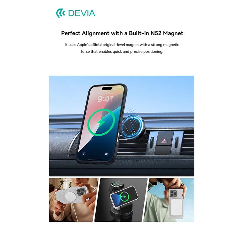 Devia kryt Ripple Magnetic Shockproof TPU Case pre iPhone 16 Pro - White 