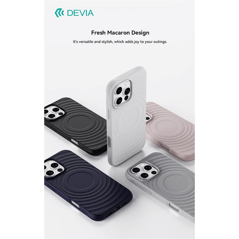 Devia kryt Ripple Magnetic Shockproof TPU Case pre iPhone 16 Pro - Gray 