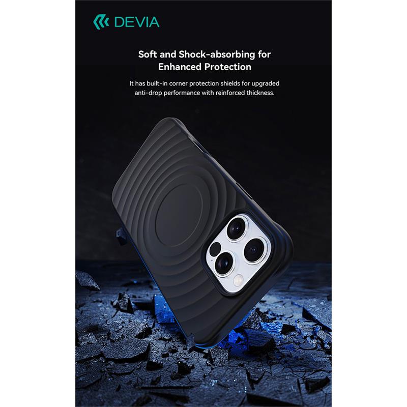 Devia kryt Ripple Magnetic Shockproof TPU Case pre iPhone 16 Pro Max - Gray 