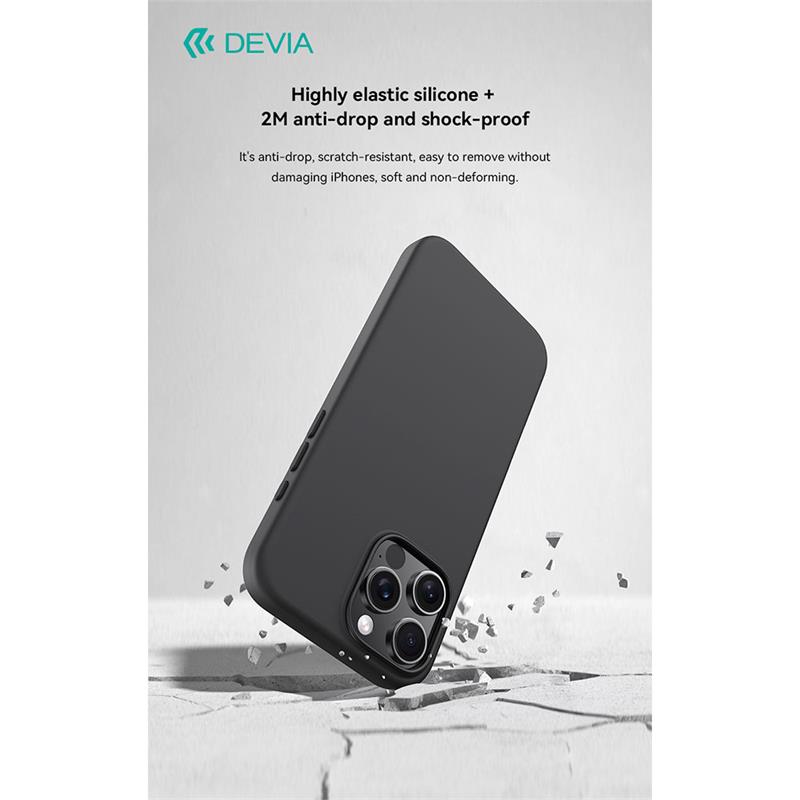 Devia kryt Nature Series Silicone Magnetic Case pre iPhone 16 Pro Max - Gray White 