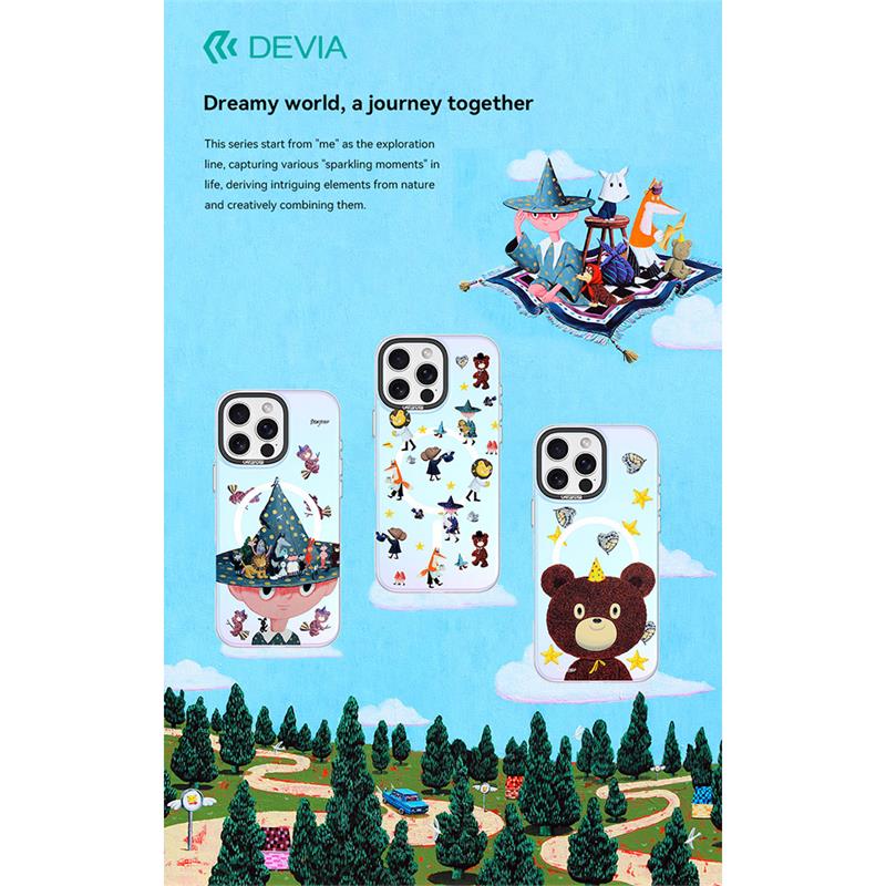 Devia kryt Canvas Series Magnetic Case pre iPhone 16 Plus - Starry Bear 