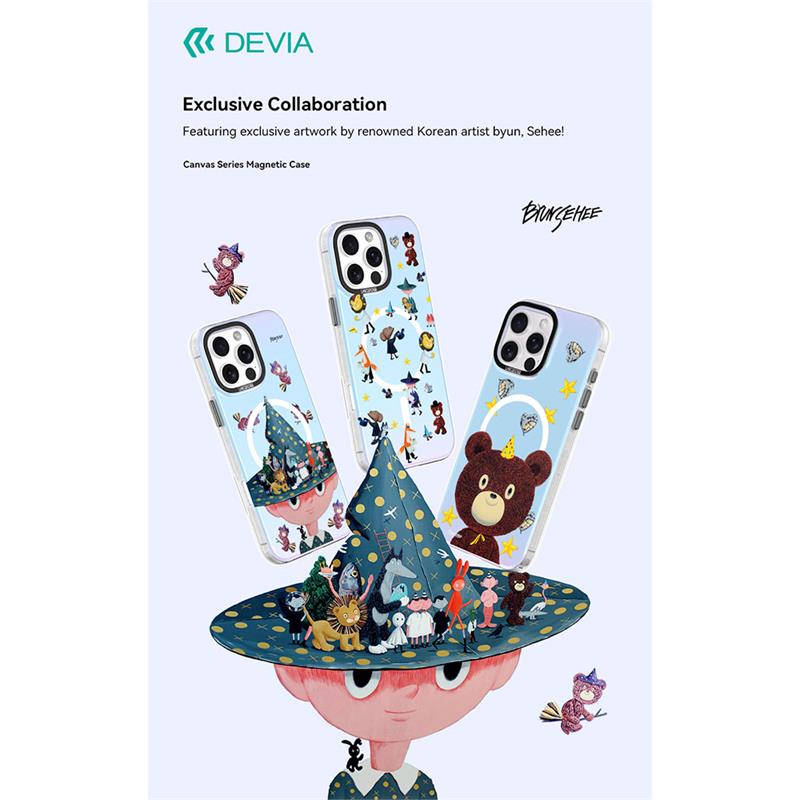 Devia kryt Canvas Series Magnetic Case pre iPhone 16 Plus - Starry Bear 