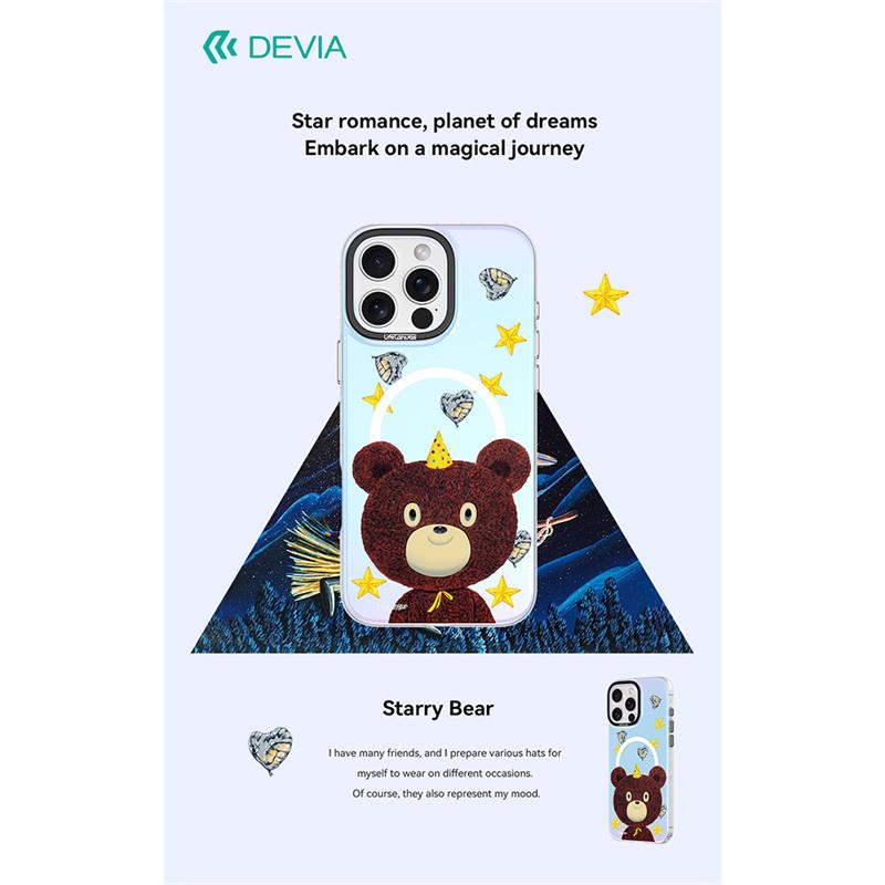 Devia kryt Canvas Series Magnetic Case pre iPhone 16 Plus - Starry Bear 