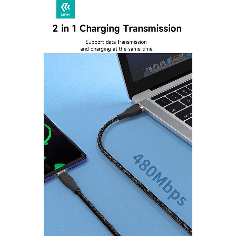 Devia kábel USB-A to USB-C Star Series Cable 1.2m - White 
