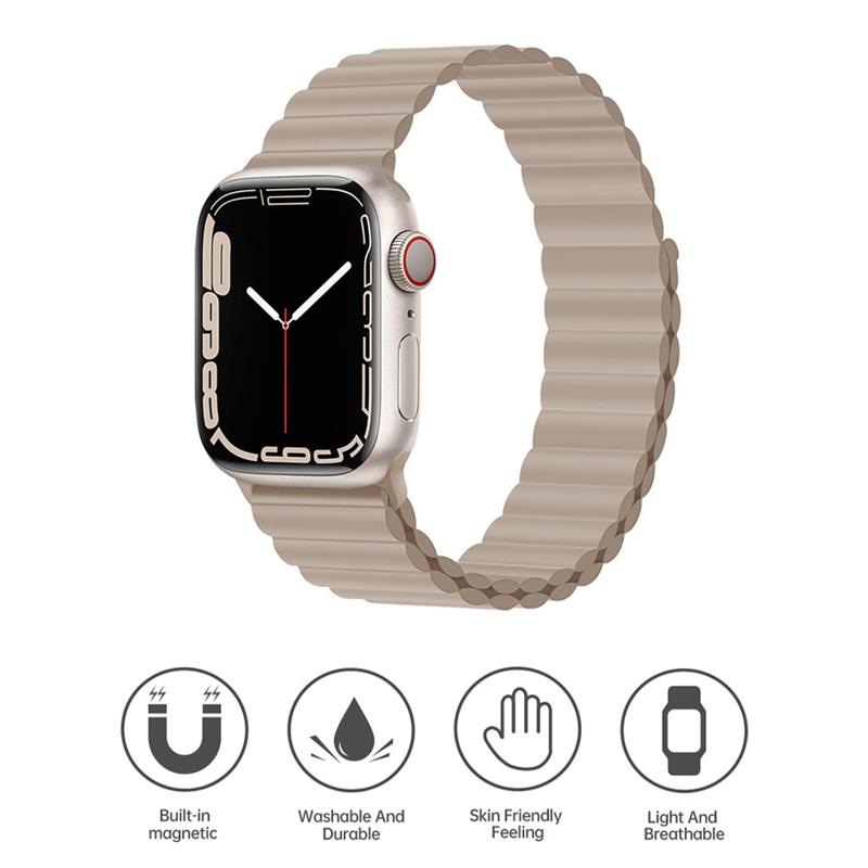 Devia remienok Deluxe Series Sport3 Silicone Magnet Band 44/45/46mm - Khaki 