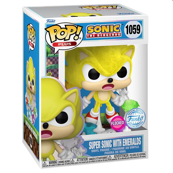 POP! Games: Super Sonic with Emeralds (Sonic The Hedgehog) Special Edition (Flocked) 