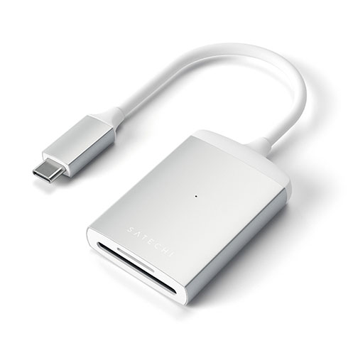 Satechi USB-C UHS-II Micro/SD Card reader - Silver Aluminium