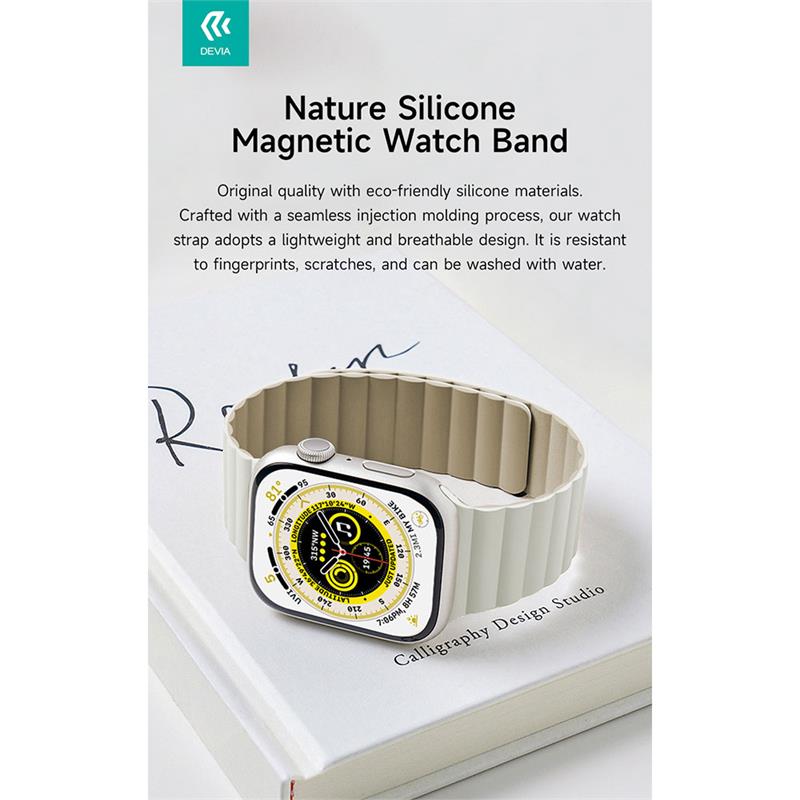 Devia remienok Nature Silicone Magnetic Watch Band 40/41/42mm - Black 