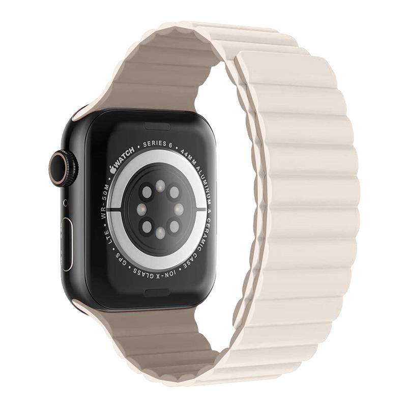 Devia remienok Nature Silicone Magnetic Watch Band 44/45/46mm - Stardust White 