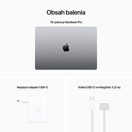 MacBook Pro 16" Apple M2 Pro 12C CPU 19C GPU 16GB 1TB Kozmický sivý SK *Používaný* 