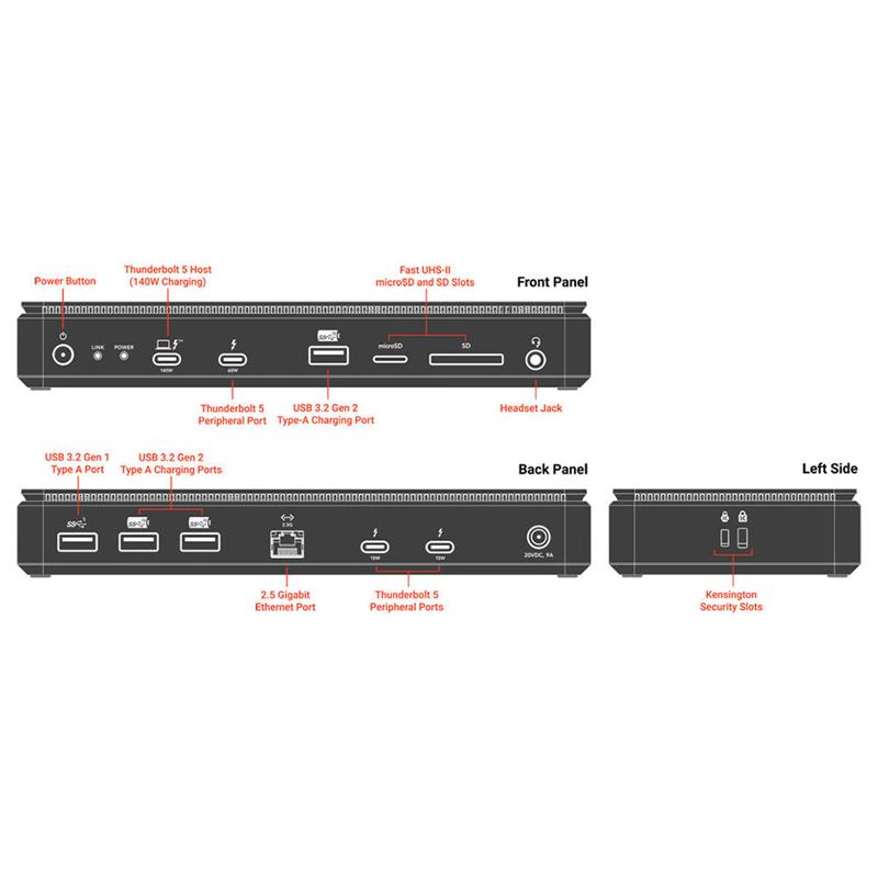 Sonnet Echo 13 Thunderbolt 5 SSD Dock 1TB - Black 