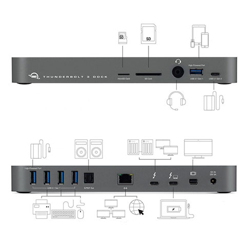 OWC 14-port Thunderbolt 3 dock - Space Gray 