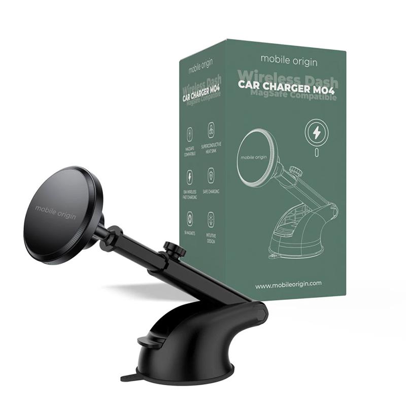 Mobile Origin Wireless Dash Car Charger MO4 MagSafe Compatible - Black 