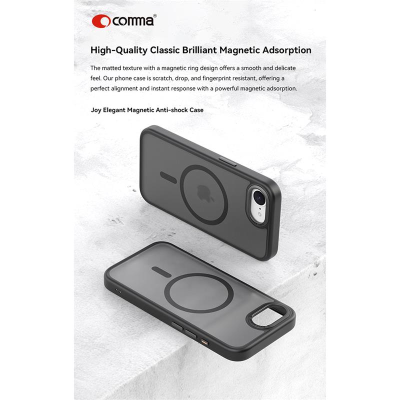 Comma kryt Joy Elegant Magnetic Case pre iPhone 16e/17e - Black 