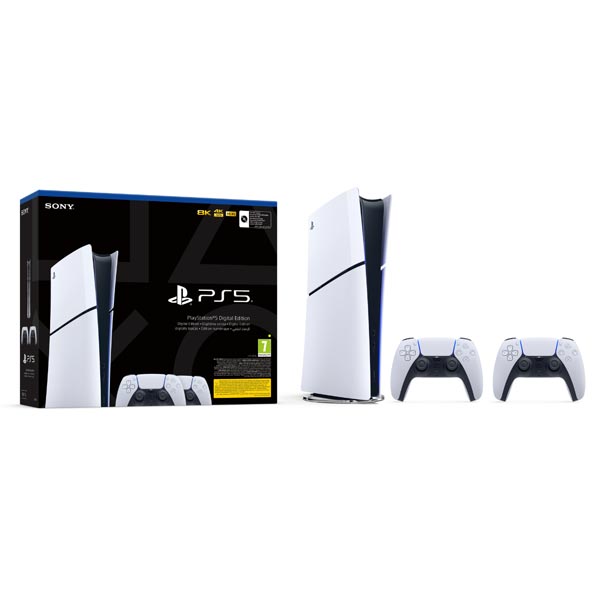 PlayStation 5 Digital (Model Slim) + PlayStation 5 DualSense Wireless Controller, black & white [CFI-2016] 