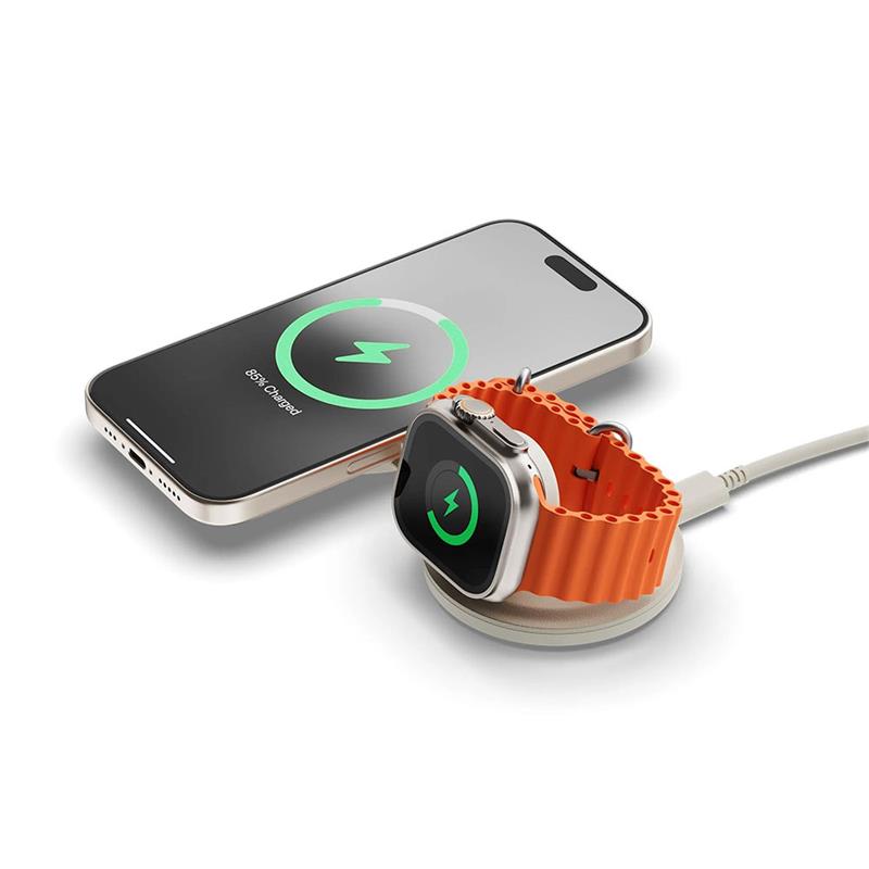Satechi Qi2 OntheGo 2-in-1 Wireless Charger - Sand 
