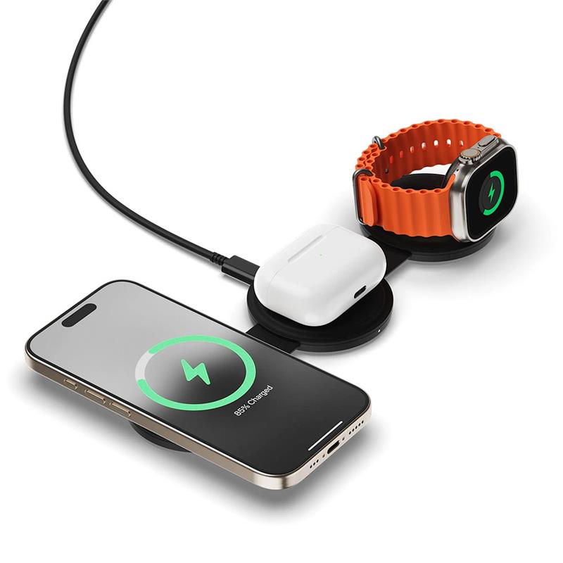 Satechi Qi2 OntheGo 3-in-1 Wireless Charger - Black 