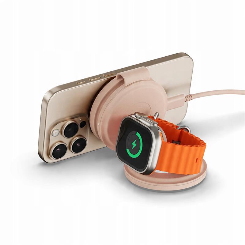 Satechi Qi2 OntheGo 3-in-1 Wireless Charger - Desert Rose 