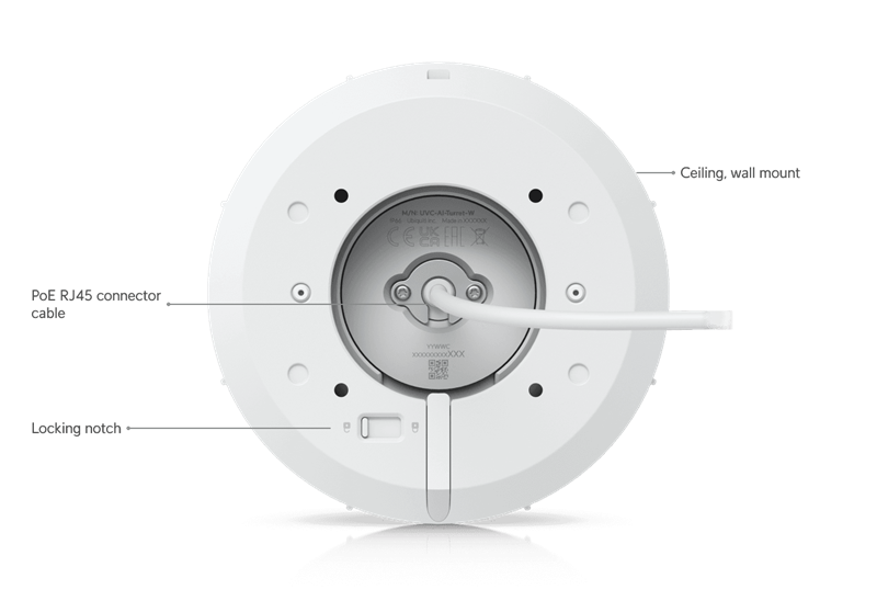 Ubiquiti UniFi Video Camera AI Turret (8MP, 3840*2160/30 sn, 134,1st) 