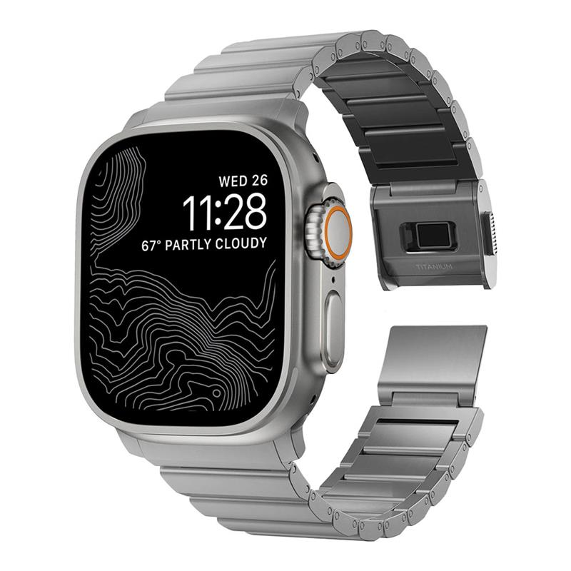 Nomad remienok pre Apple Watch 44-49mm - Titanium Band/Natural Hardware 