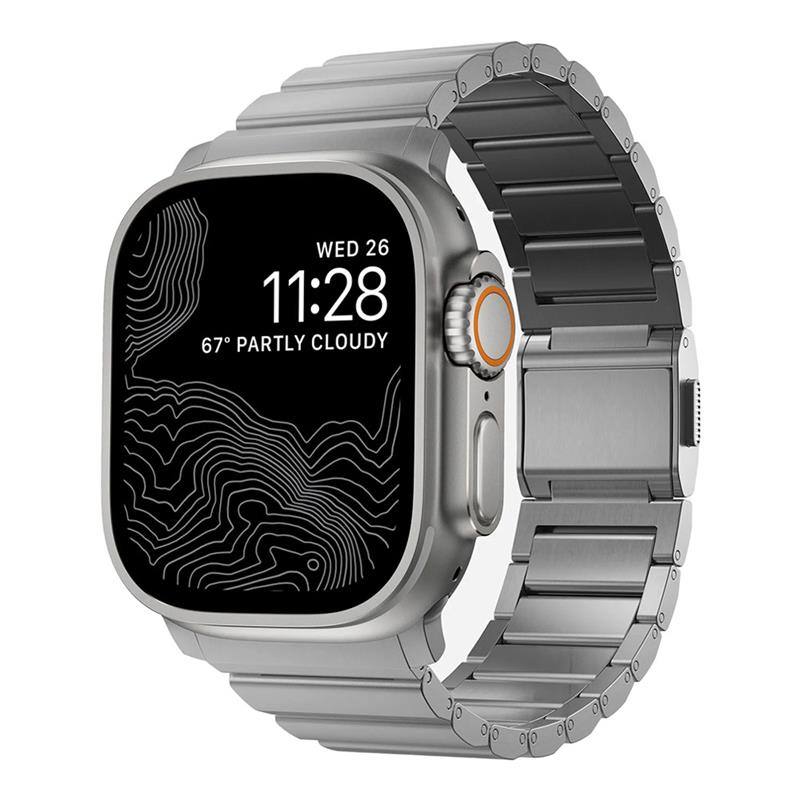 Nomad remienok pre Apple Watch 44-49mm - Titanium Band/Natural Hardware 