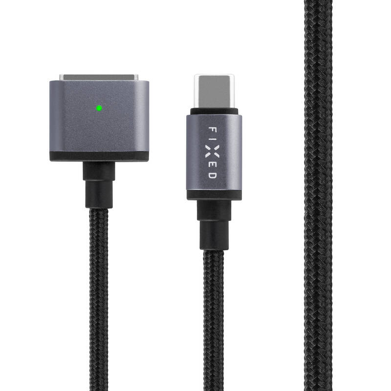 FIXED kábel USB-C/MagSafe 3, 2m, 140W, sivý 