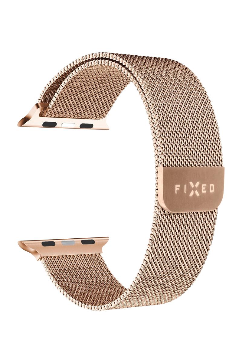 FIXED Mesh Strap pre Apple Watch 38/40/41mm, ružovo zlatý 