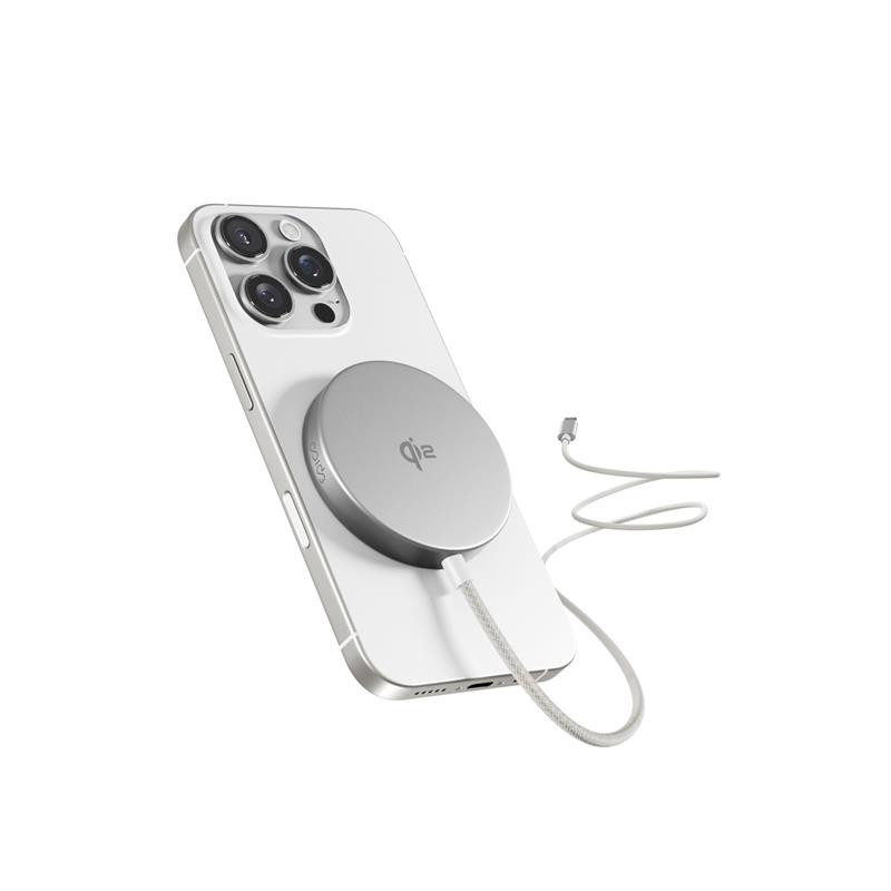 iStores by Epico UltraBase Qi2 Mag+ bezdrôtová nabíjačka EO50 - strieborná 