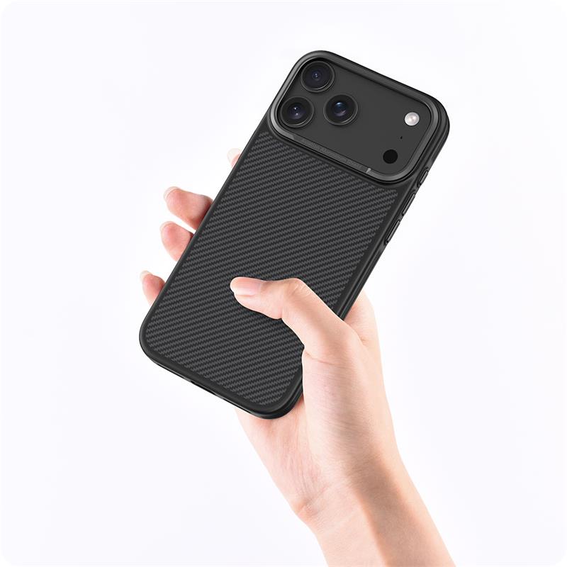 Comma kryt Kevlar Magnetic Shockproof Case pre iPhone 17 - Black 