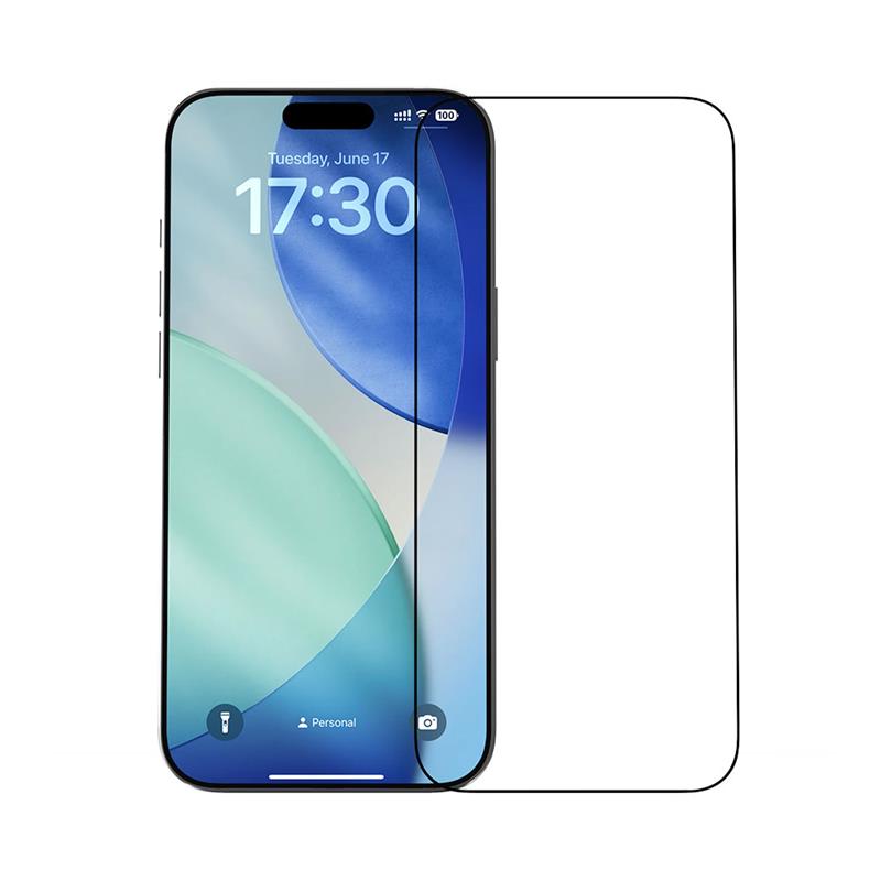 Devia ochranné sklo Van Series Crystal Diamond pre iPhone 17 Pro - Black Frame 