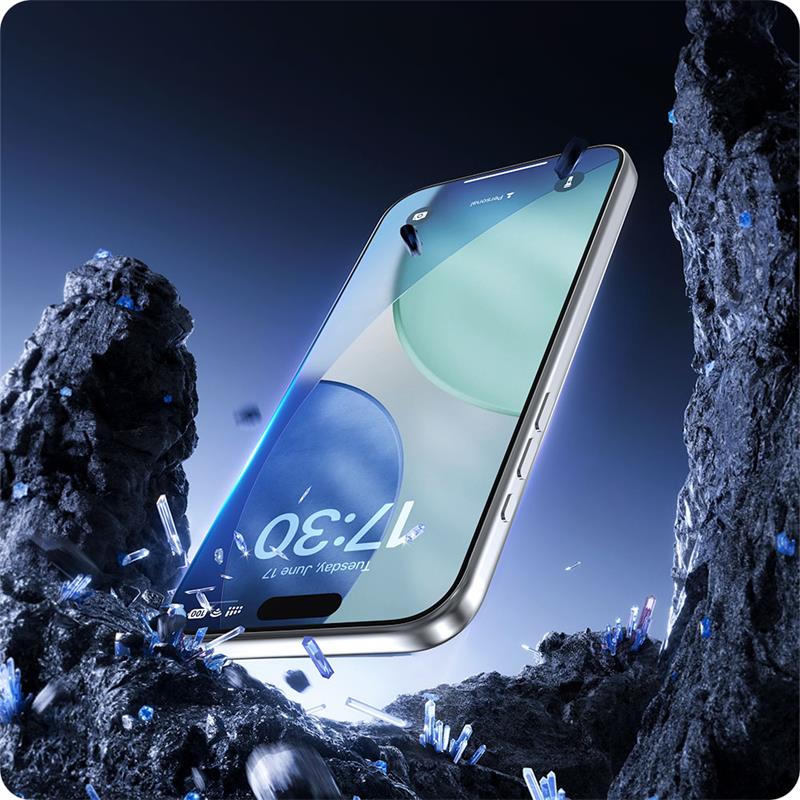 Devia ochranné sklo Van Series Crystal Diamond pre iPhone 17 Pro Max - Black Frame 