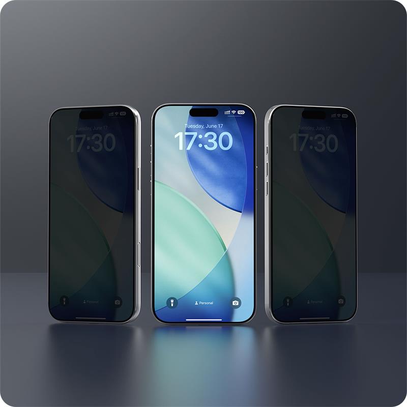 Devia ochranné sklo Van Series Privacy pre iPhone 17 Pro - Black Frame 