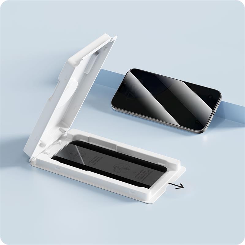 Devia ochranné sklo Van Series Privacy pre iPhone 17 Pro - Black Frame 