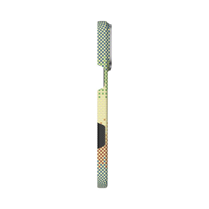 Comma kryt Woven Kevlar Magnetic Shockproof Case pre iPhone 17 Pro - Green Orange Light 
