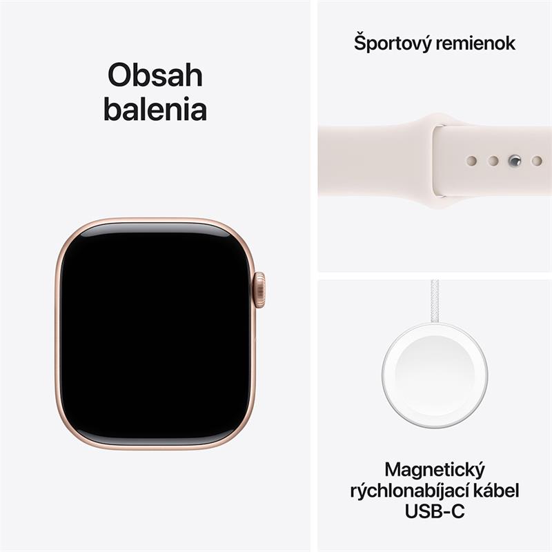 Apple Watch Series 11 GPS + Cellular 42mm Ružový zlatý hliník so svetlo ružovým športovým remienkom - S/M 