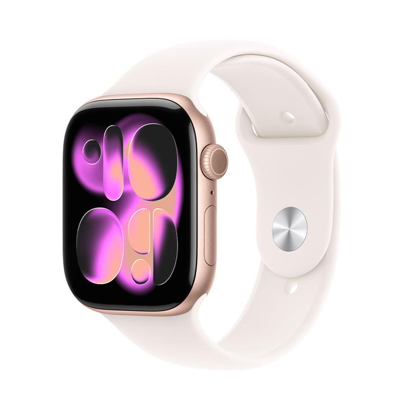 Apple Watch Series 11 GPS + Cellular 42mm Ružový zlatý hliník so svetlo ružovým športovým remienkom - S/M 
