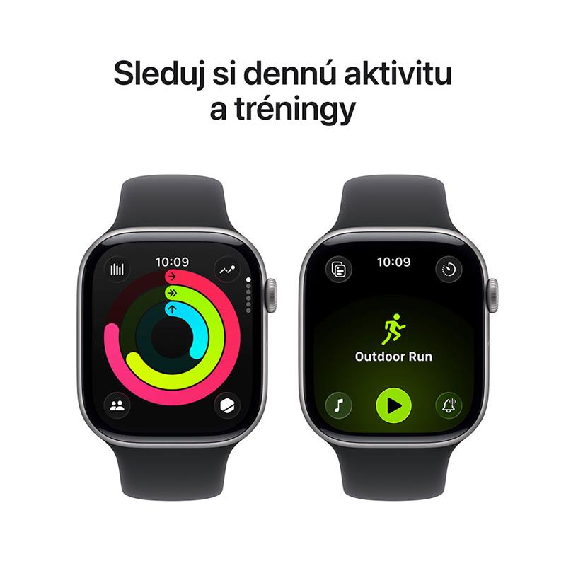 Apple Watch Series 11 GPS 42mm Kozmický sivý hliník s čiernym športovým remienkom - S/M 
