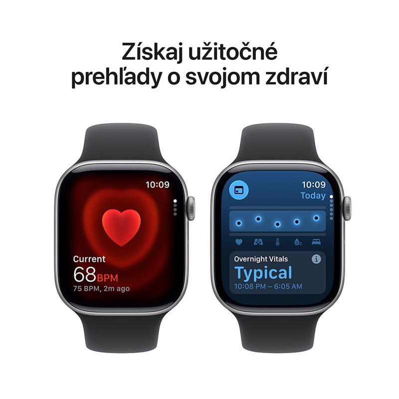 Apple Watch Series 11 GPS 42mm Kozmický sivý hliník s čiernym športovým remienkom - S/M 