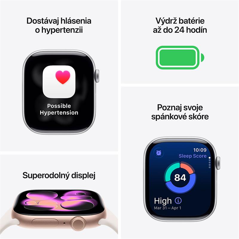 Apple Watch Series 11 GPS 42mm Kozmický sivý hliník s čiernym športovým remienkom - M/L 