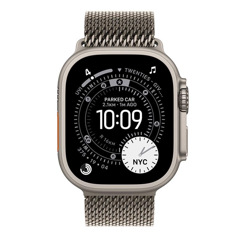 Apple Watch Ultra 3 GPS + Cellular 49mm Prírodný titán s prírodným titánovým milánským ťahom - L 